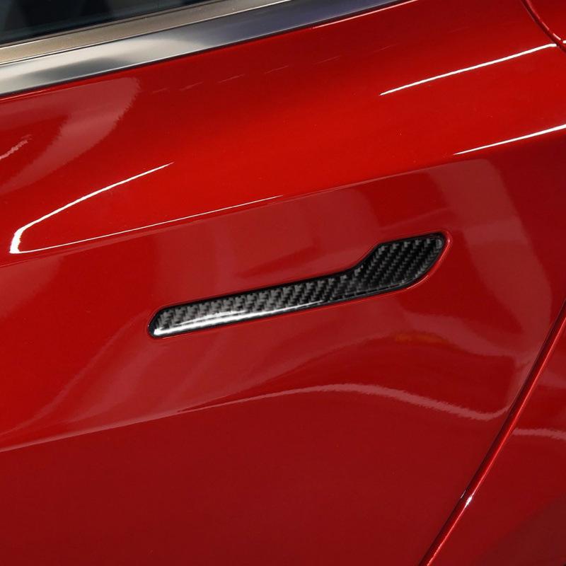 For Tesla Model 3/Y 2017-2022 carbon fiber exterior handle decoration sticker car modification