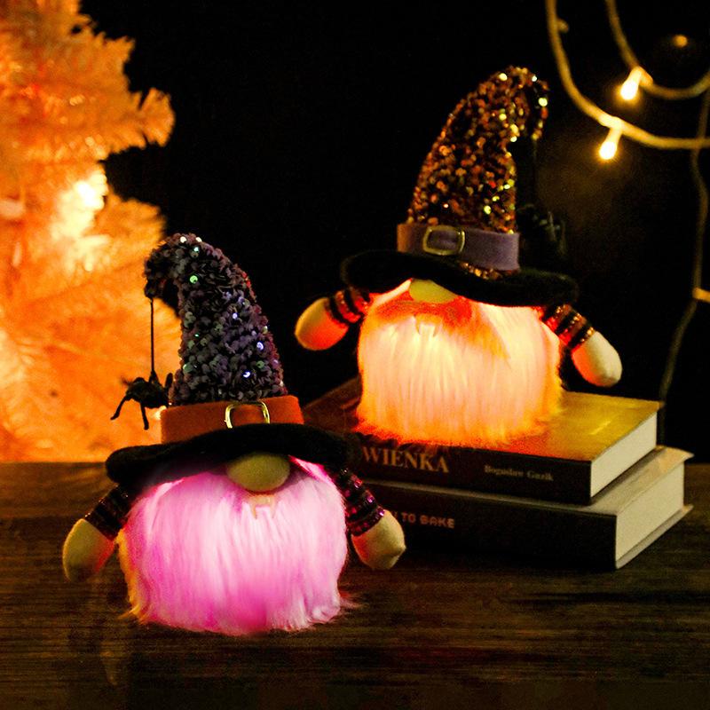 Halloween Decorations, Glowing Faceless Dolls, Halloween Gnomes, Ornament Spiders