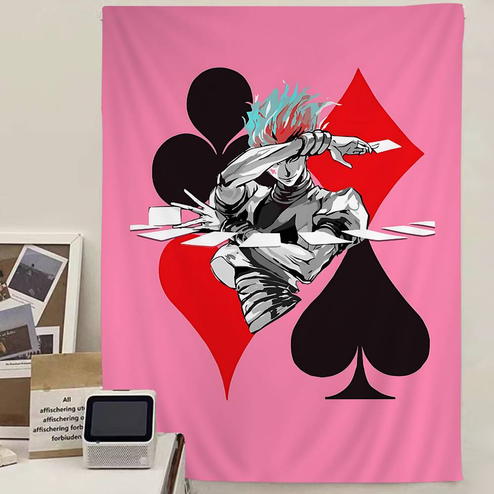 Hunter X Hunter Character Collage Wall Tapestry Dynamic Assemble of Gon Killua Kurapika Room Decor for Anime Manga Fans 100X70CM