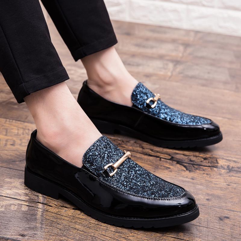 Leder Herren Freizeitschuhe Luxusmarke Herren Slipper 2024 Herren Glänzende Friseurschuhe Stilvolle Klassische Herrenschuhe für Hochzeit