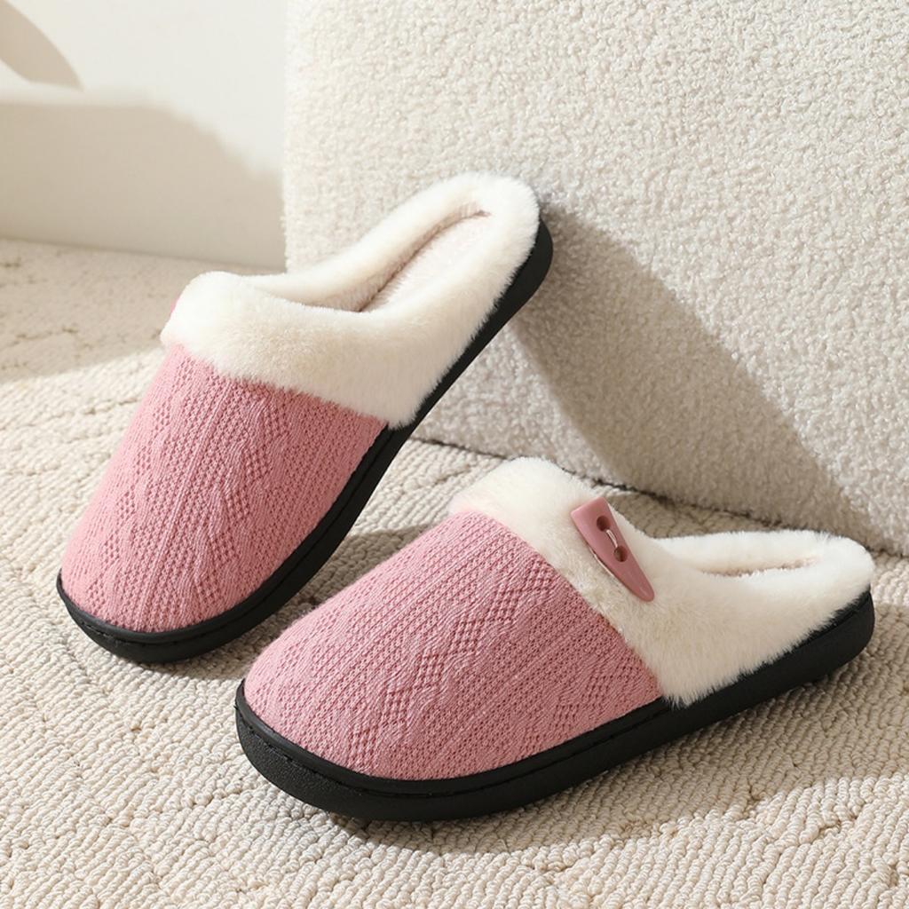 Button Slippers, Couple Slippers, Cotton Slippers, Casual Slippers, Home Slippers