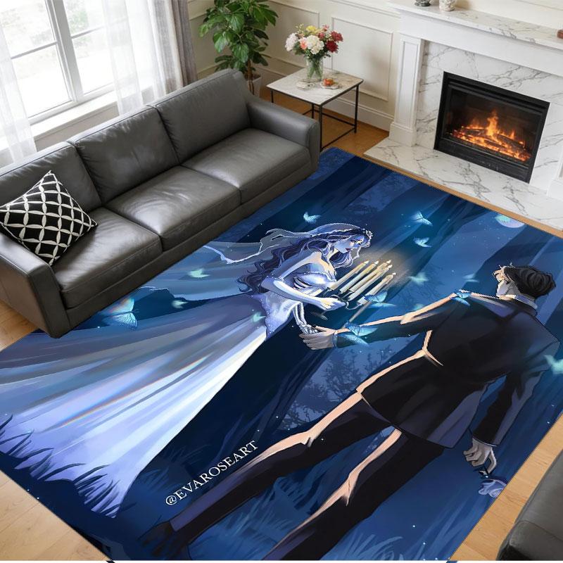Crystal Velvet Rug Soft Non Slip Indoor Floor Mat Home DecorCorpse Bride Emily Victor
