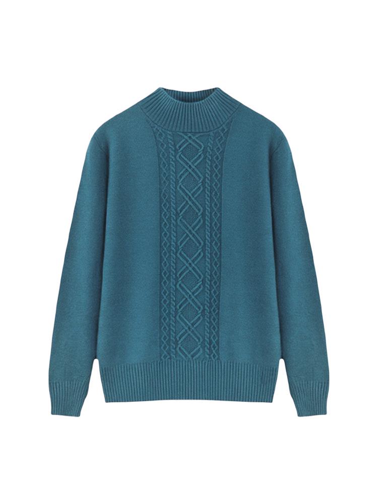 Mother's Fine Velvet Round Neck Sweater: Loose Fit, One Size, Long-Sleeve, Ideal for Autumn and Winter.