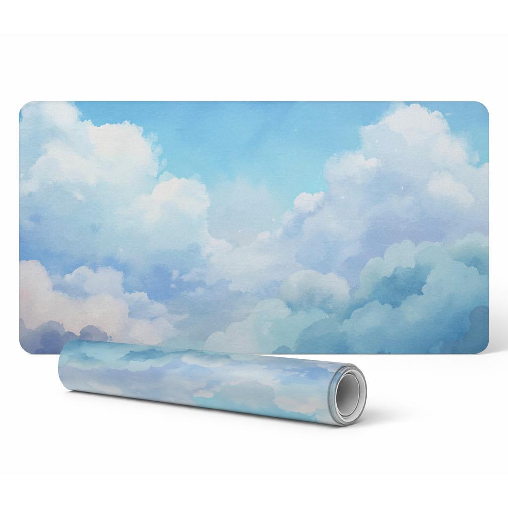 Gaming Protective Mat for Keyboard and Mouse Painted Clouds 100X50 Cm