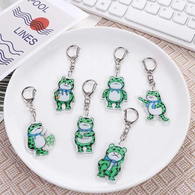 Keyring Animal Frog Pendent Cartoon Animal Silent Frog Keychain Lady Girls Gift