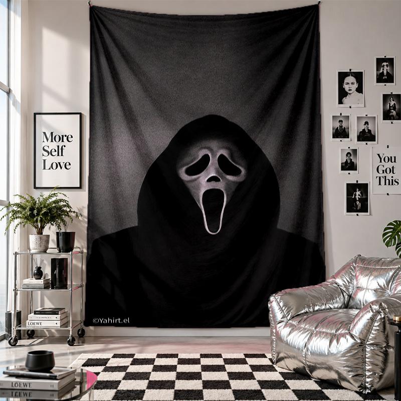 Wall TapestryScream Ghostface Art Hanging Cloth Decorative Background Cover for Room Decoration