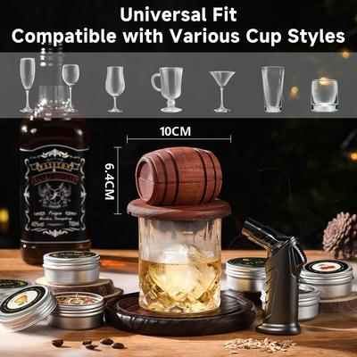 Cocktail Smoker Kit mit Apfel Kirsche Eiche Pekannuss Holzchips Whiskey Holzgeräucherte Holzhaube Smoker für Bar Getränke Küchenwerkzeuge
