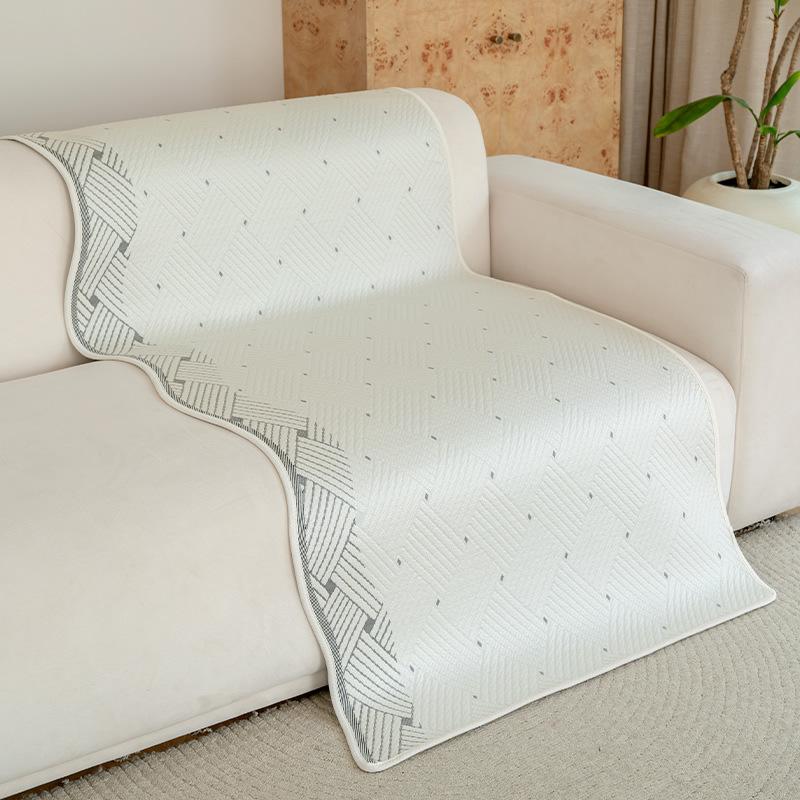 New Summer Non-Slip And Cool Sofa Cushion Modern Simple Special-Shaped Straight Row Seat Cushion Non-Slip Ice Silk Sofa Cover