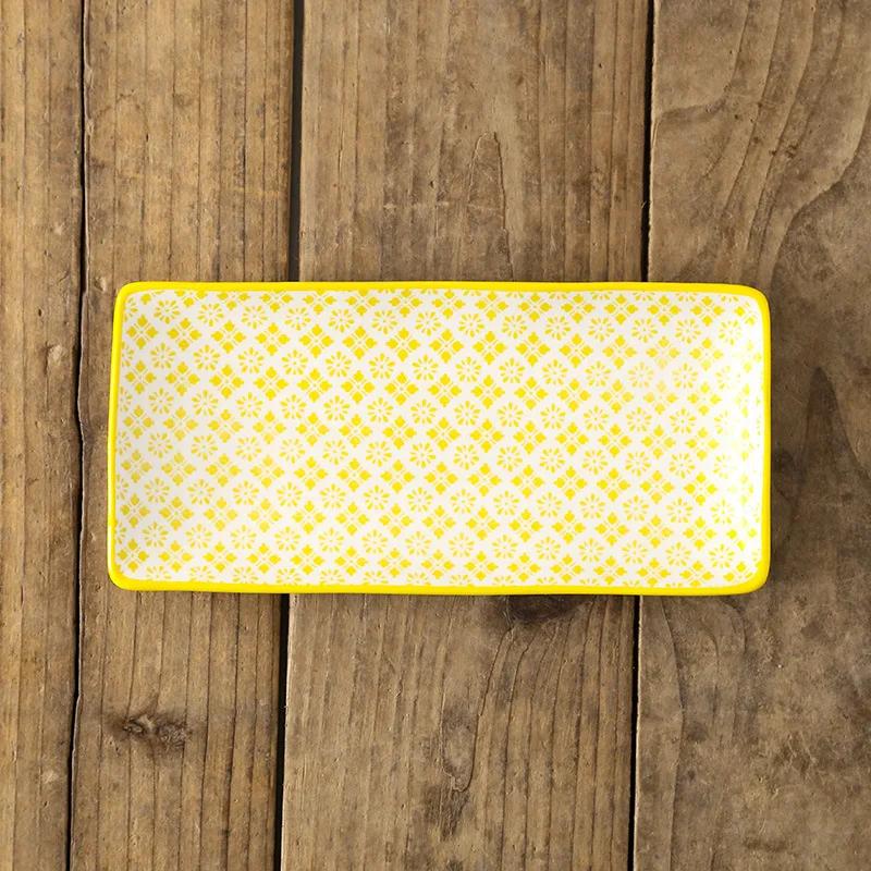 Stoviglie in Ceramica Stile Nordico Creativo Ristorante Piatto Rettangolare per Sushi Frutta Snack Domestici Piatto Piano Poco Profondo per Portata Principale