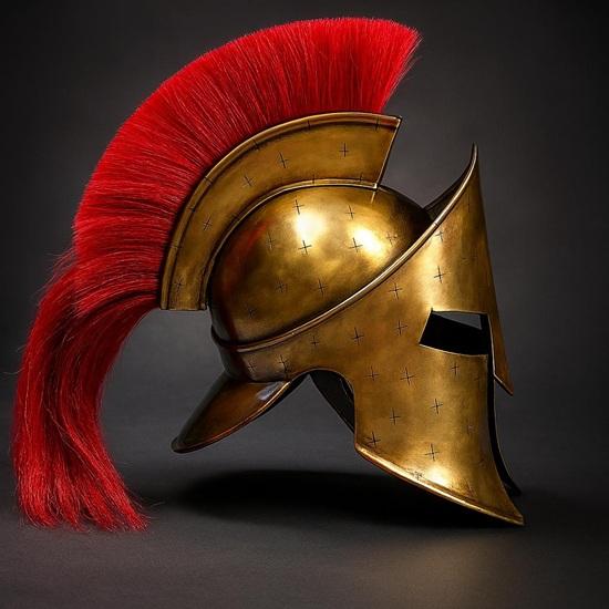 Spartan Helmet Handmade Greek Warrior Armor for Cosplay, LARP, Halloween Decor High-Quality Replica Helmet Medieval Gift