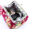 New Women Coin Purses Flower Printed Canvas Wallet Card Holder Coin Purse Clutch Handbag Bag for Beauty