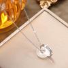 Elegant Interlocking Letter Ring Titanium Necklace: Stylish Luxury Clavicle Chain for Women
