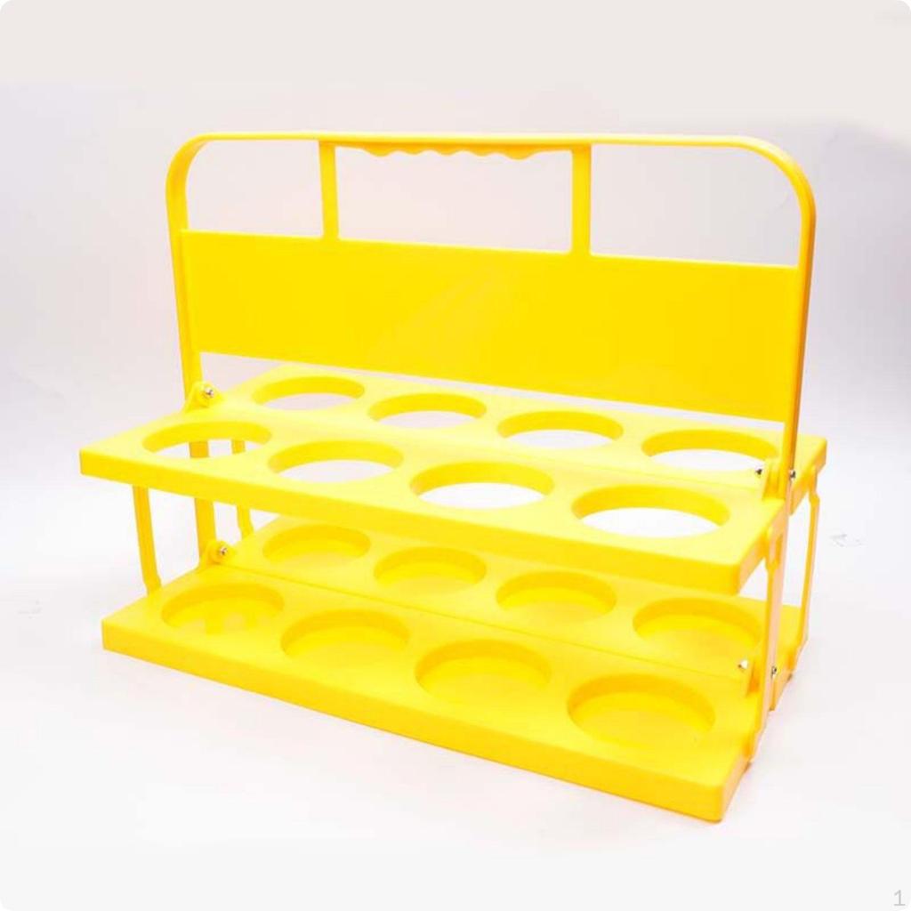 8 Cup Drink Carrier with Handle Folding Beer Holder Stable 8Slot Bottle Rack for Picnic, Camping,