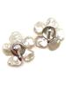 Freshwater Pearl White Flower Moonstone Earrings with Silicone Cover Natural Stone Power Stone A1099 [Cherry]