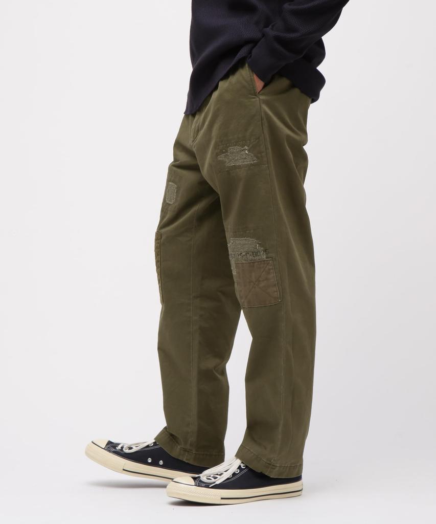 AVIREX RESTORE COLLECTION ARMY CHINO PANTS "REPAIR CUSTOM" XL 310 Olive 783-5210028