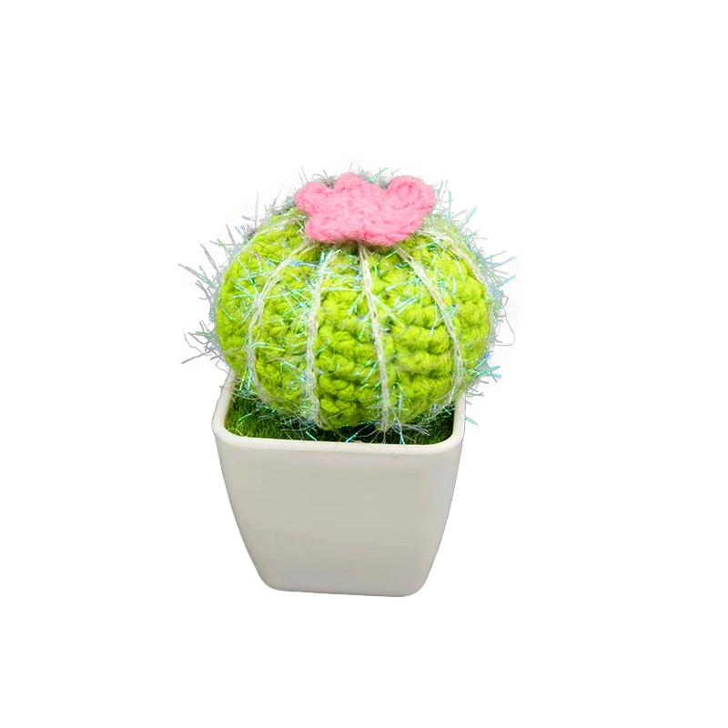 

1 шт. креативный модный кактус в горшке ручной вязки настольное украшение имитация бонсай плетеный подарок
