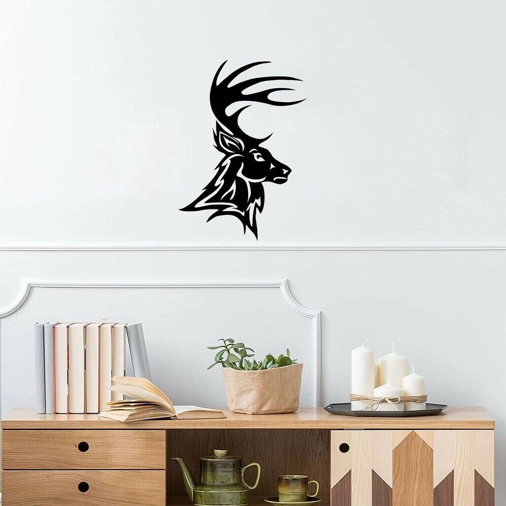 

Металлический знак Buck Deer для каюты - для интерьера - стойка с рогами, декор для каюты в пещере, голова человека