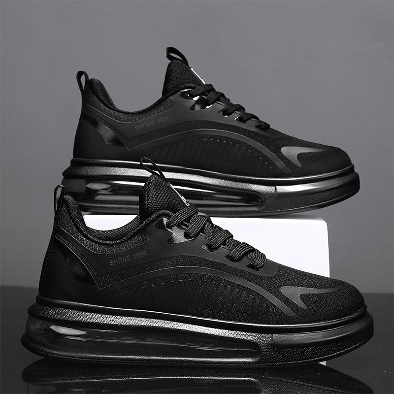 

Большой размер осень новая повседневная спортивная обувь мужские кроссовки модные легкие дышащие амортизирующие туфли 46 чёрный