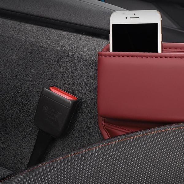 1Pc  Universal Car Seat Gaps Storage Box With Cup Holder, PU Leather Storage Box, Car Front Seat Gaps Filler, Car Interior Accessories