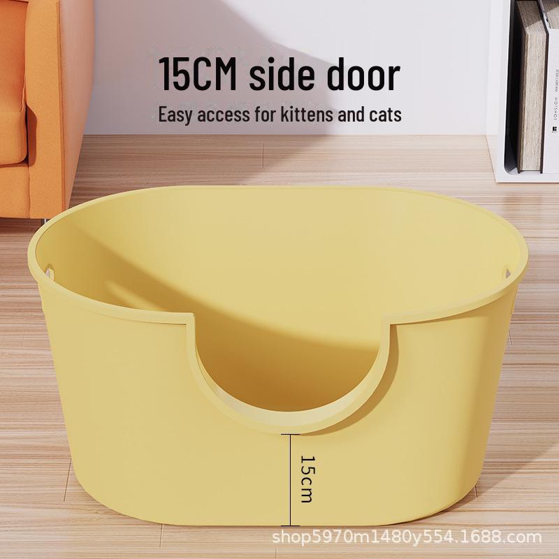 Extra Große Spritzwassergeschützte Halboffene Katzentoilette, Anti-Sand, Universell für Alle Jahreszeiten