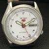 AUTOMATIC VINTAGE SEIKO 5 JAPAN 7005A MENS ARABIC WHITE DIAL WATCH A702440-5 R124-a702440