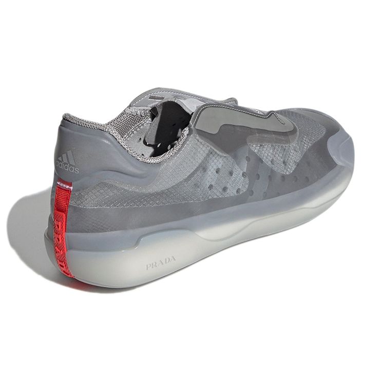 Adidas Prada X Luna Rossa 21 Matte Silver Unisex Sneakers MGH-Solid-Grey Red FW1079