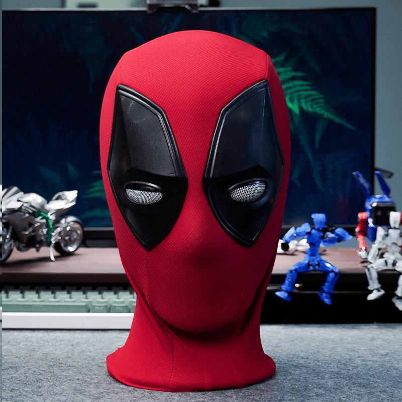 

New Deadpool Cute Headset Electric Helmet Can Blink And Shine Cos Mask Marvel Toy Decoration (As shown-9893)-