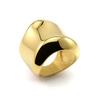 Stainless Steel Punk Big Wide Heavy Rings for Women Curved Chunky Finger Rings Shiny Mirror Polish High Quality Hip Hop Jewelry