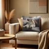 Adorable Bunny With Coffee Cup Print Pillowcase - Home Decor, Perfect For Living Room And Bedroom, Ideal Gift For Animal Lovers