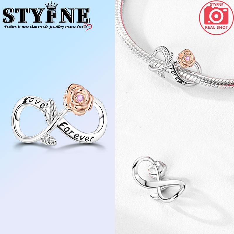 Simplicity Copper Forever & Always Infinity Charm Fit Brand Bracelet Diy Beads For Women'S Jewelry Making