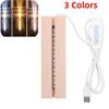 1-10pcs LED Wood Light Display Crystal Wooden Lighted Base Stand Acrylic Light Plate Base USB Wooden Base for Resin Art Lights
