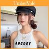 Simple Solid Color Silver Logo Decor Women Casual Beret For Fall Winter Fashion
