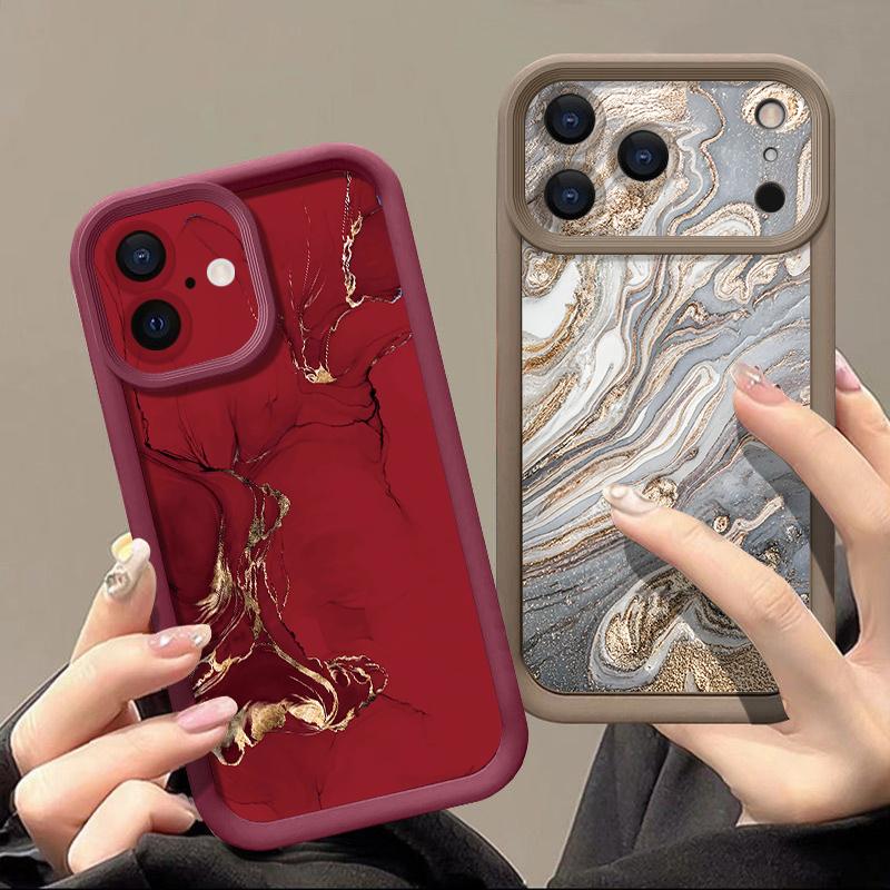 Soft TPU Phone Case For iPhone 17 Pro 15 16 Pro Max 14 13 Pro Max 16e 17e Shockproof Marble Pattern Silicone Protect Cover Cases