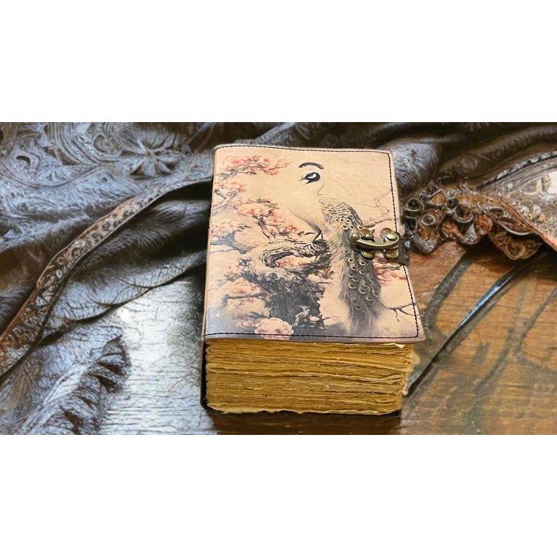 Peacock Leather Journal • Vintage Handmade journal • Travel Diary Gift for Writer •