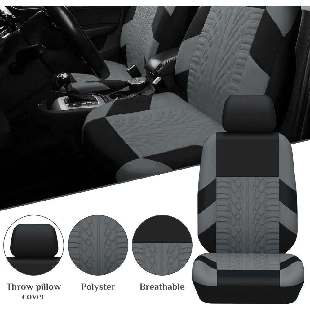 Car Seat Covers Polyester Front Bucket Seat Protectors with Back Premium Sporty Seat Cushions, Auto Accessories for Car SUV