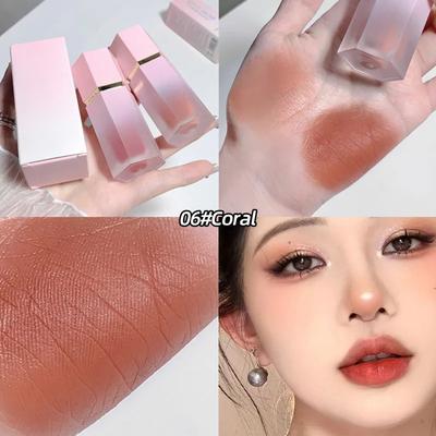 6 Color Liquid Blush Cream Matte Face Smooth Cheek Eye Mousse Blush Highlighter Stick Rouge Waterproof Contour Make Up