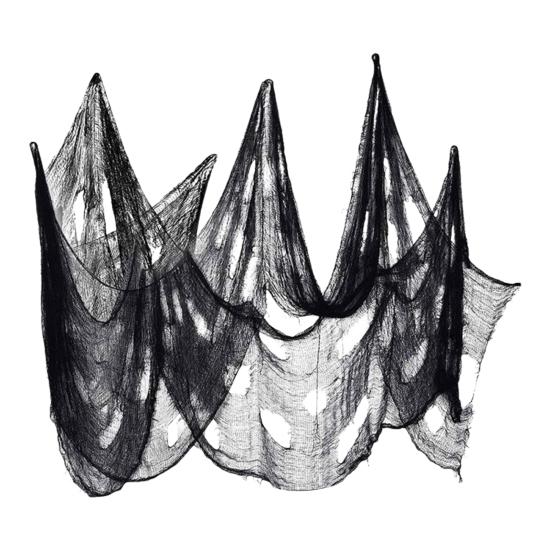 40" x 70" Halloweenská strašidelná látková dekorace Děsivá gáza s krví/černá/bílá Strašidelná látka