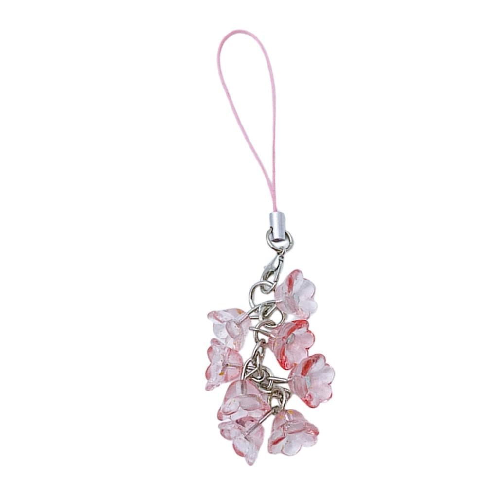 Handmade Phone Lanyard Fashionable Keychain Lilys of the Valley Flower Phone Chain Flower Phone Charm for Everyday Use