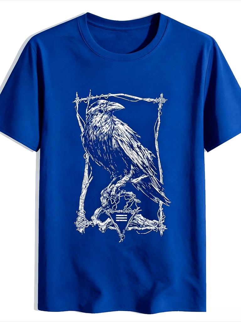Unisexs Black Crow Branch Graphic TShirt Stylish Summer Casual Tee With Intricate Raven Design Soft Fabric Round Neck