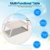 Foldable Desk Breakfast Bed Table Computer Laptop Holder Portable Serving Tray Beige