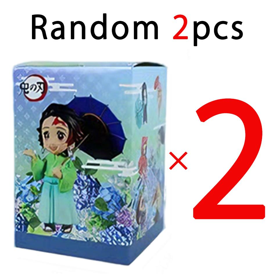 In Stock 12cm Kawaii Demon Slayer Plum Rain Series with Box Handmade Model No Yaiba Kamado Nezuko Action Figure Ornament Gift