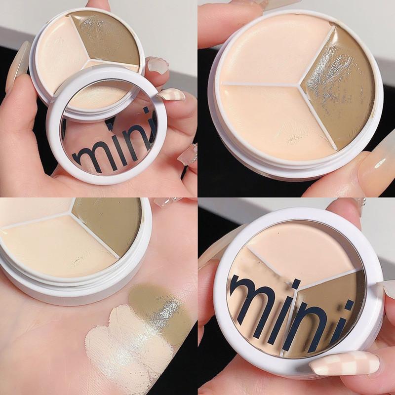 Round Holding Makeup Three Color Concealer Spot Acne Print Repair Foundation Dark Circles Are Not Easy To Stick Powder Wholesale