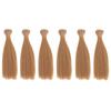 PATIKIL 15cm Doll Wig Set of 6, High-Temperature Silk Straight Wig, Doll Hair Styling Kit, DIY Handmade Accessory, Yellow