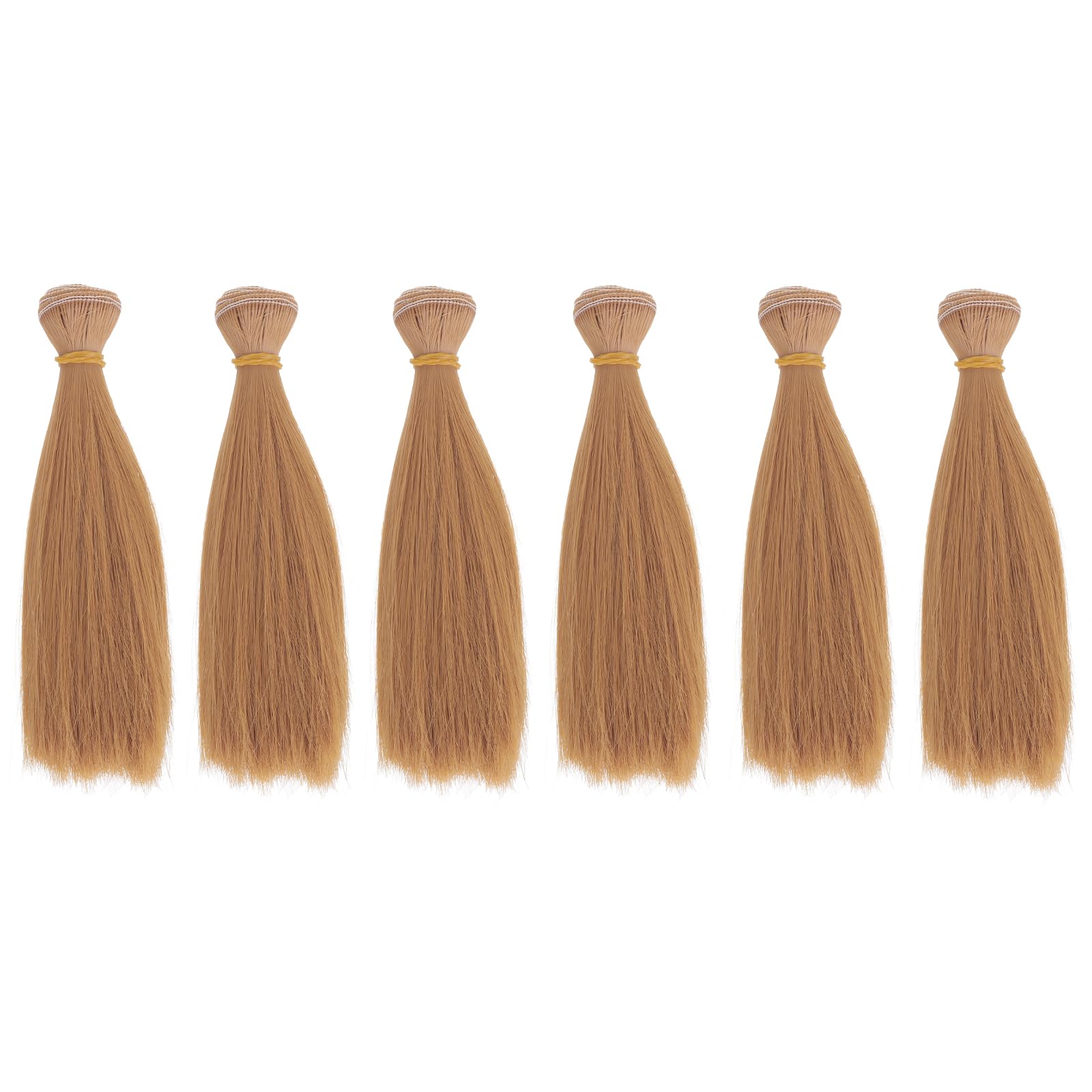 

PATIKIL 15cm Doll Wig Set of 6, High-Temperature Silk Straight Wig, Doll Hair Styling Kit, DIY Handmade Accessory, Yellow