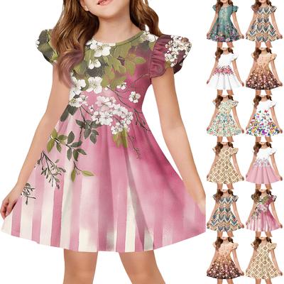 Girls' Summer Princess Dress , A,Line T,Shirt Dress Easter Day