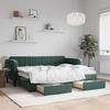 VidaXL Daybed with Trundle and Drawers Dark Green 80x200cm Velvet 3197106