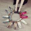 Fashion New handmade winkles ballet flats women's autumn shallow shoes woman flower square toe driving flats daily long standing shoes