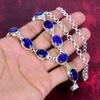 Blue Sapphire Necklace, Handmade Gemstone Necklace, 925 Solid Sterling Silver Necklace Antique Jewelry, For Engagement Gift