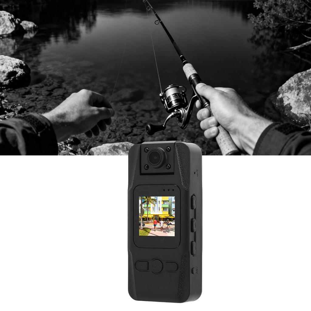 Body Worn Camera 4K 12MP 1.3 Inch   180 Degree Rotatable Lens Support WiFi   Wearable Camcorder