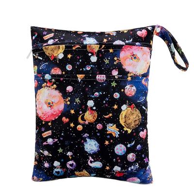 28*36cm Saco de Fraldas Duplo Estampado Impermeável Saco Molhado Sacos de Fraldas para Bebê Saco de Lavanderia para Fralda de Pano de Bebê